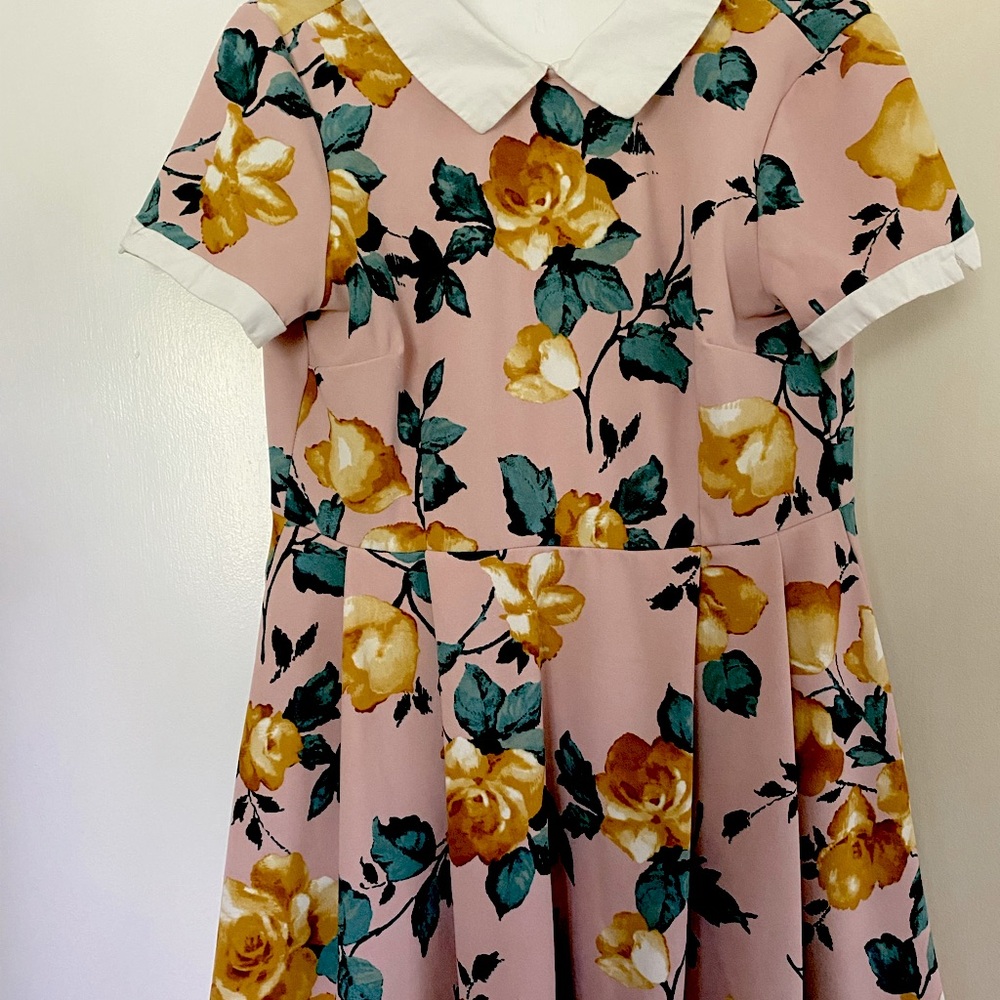 Pastel Floral Collared Dress